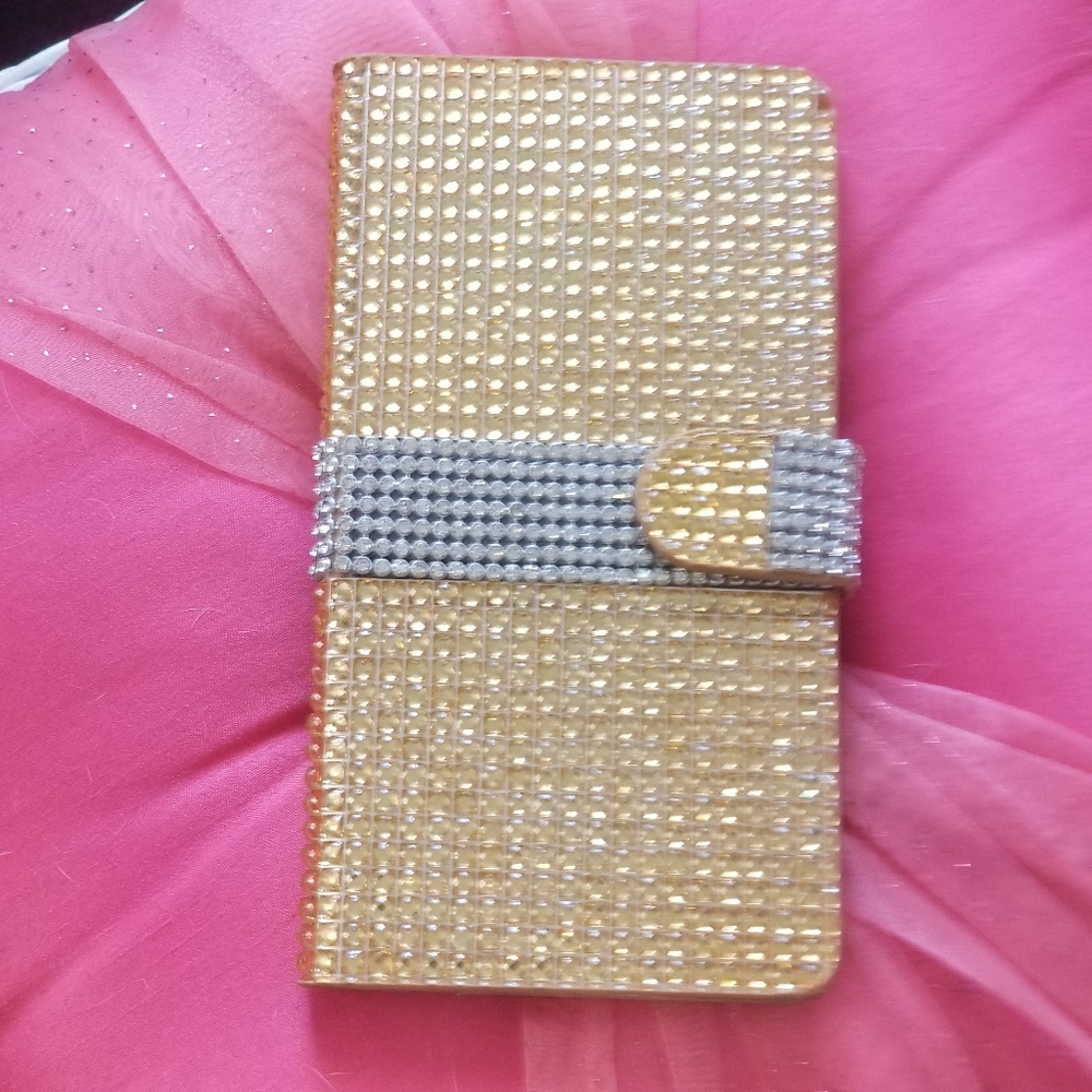 NEW Bling Rhinestone Cell Phone Wallet Case - Picture 2 of 8